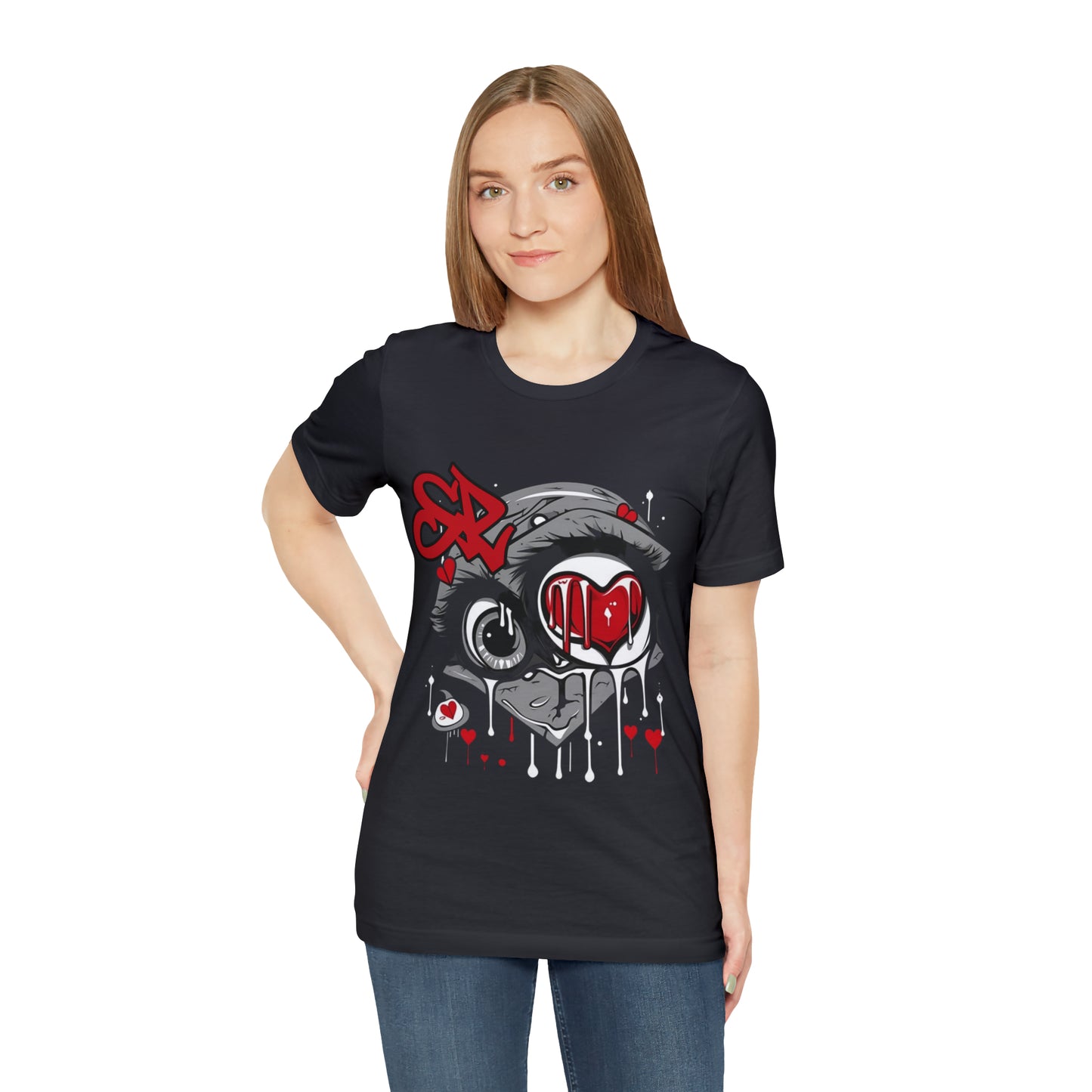 SR Graffiti drip art, broken love t-shirt. perfect gift for at lover.
