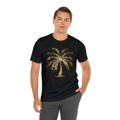 Gold Palm Tree t-shirt. perfect gift for beach or tropical lover.