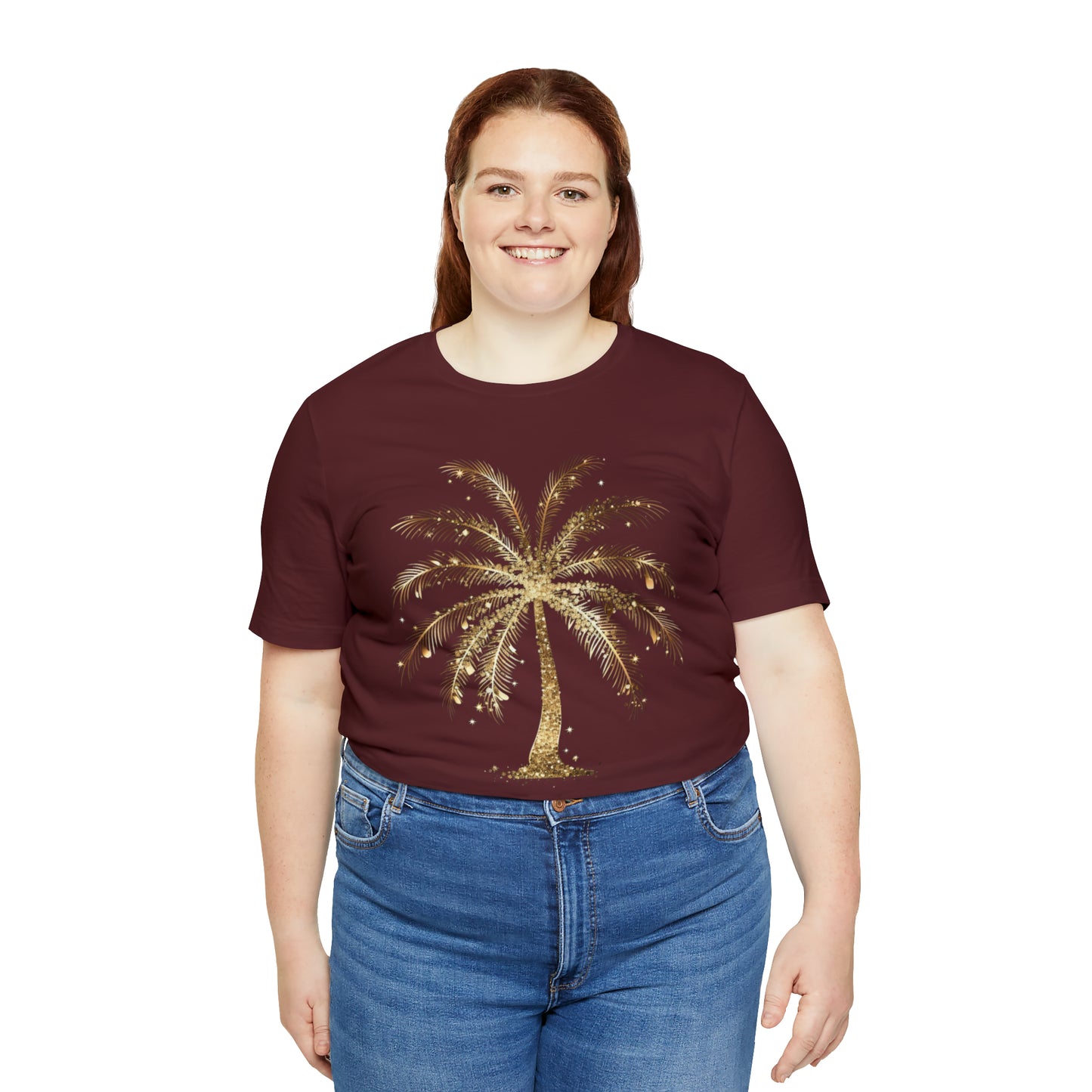 Gold Palm Tree t-shirt. perfect gift for beach or tropical lover.