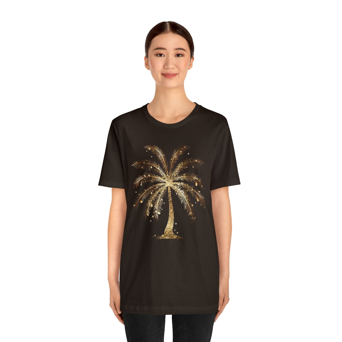 Gold Palm Tree t-shirt. perfect gift for beach or tropical lover.