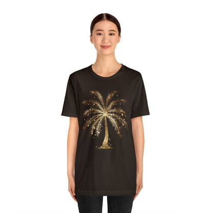 Gold Palm Tree t-shirt. perfect gift for beach or tropical lover.