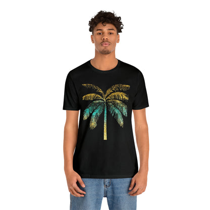 Golden palm tree stylish t-shirt. perfect gift for beach lover.