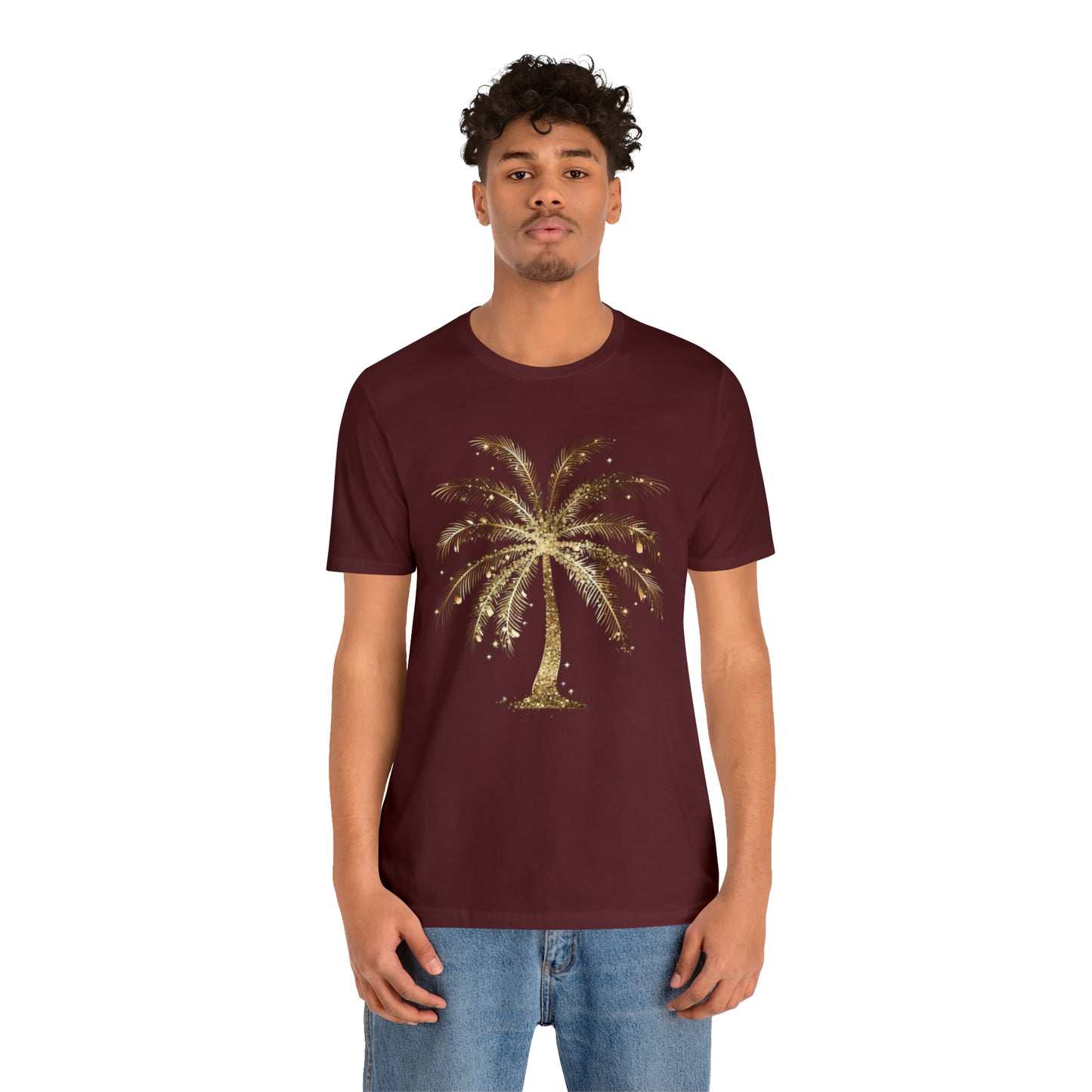 Gold Palm Tree t-shirt. perfect gift for beach or tropical lover.