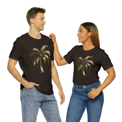 Golden Palm tree stylish elegant t-shirt. perfect gift for beach or island lover.