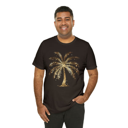 Gold Palm Tree t-shirt. perfect gift for beach or tropical lover.