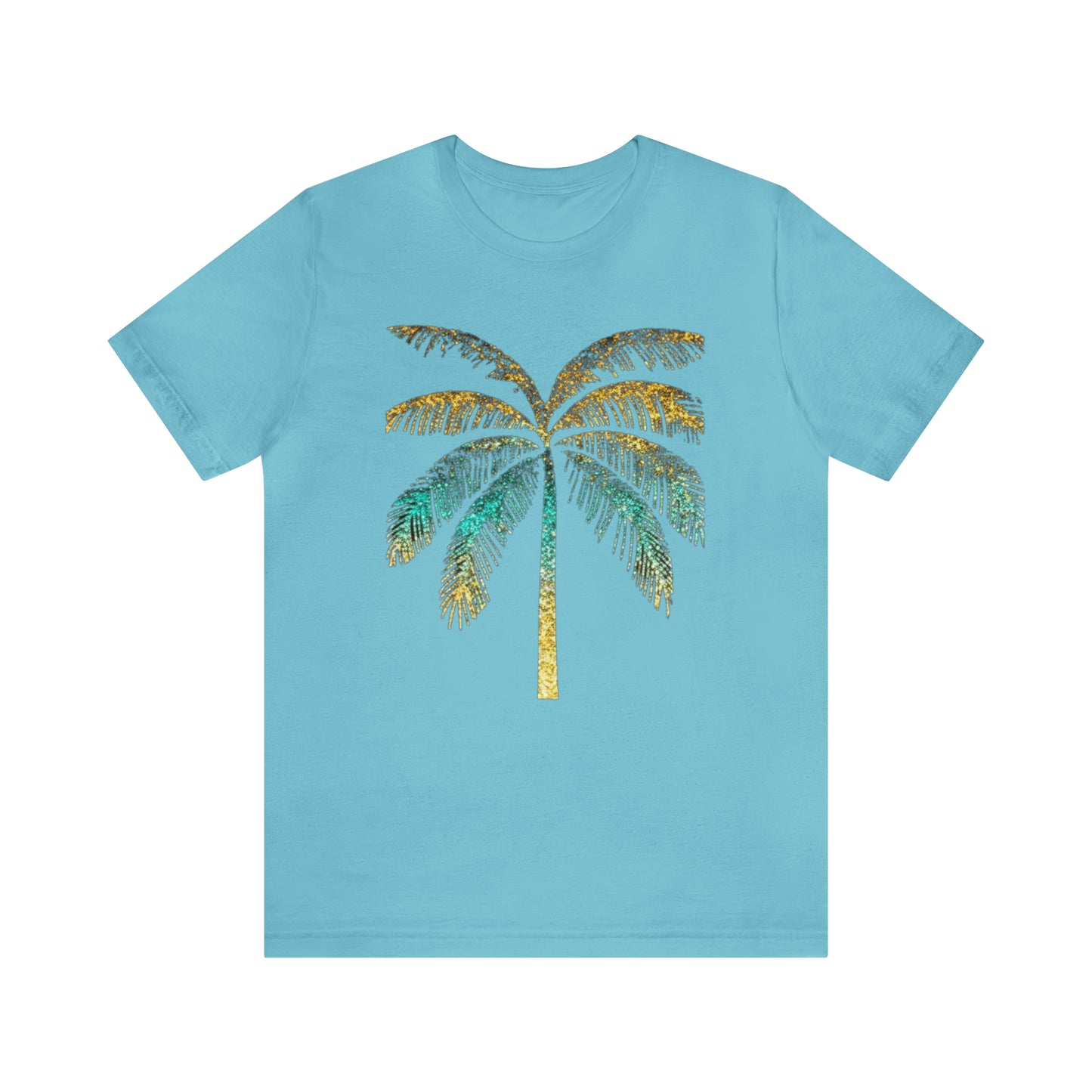 Golden palm tree stylish t-shirt. perfect gift for beach lover.