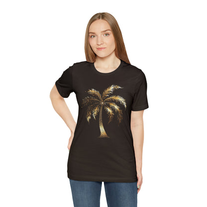 Golden Palm tree stylish elegant t-shirt. perfect gift for beach or island lover.