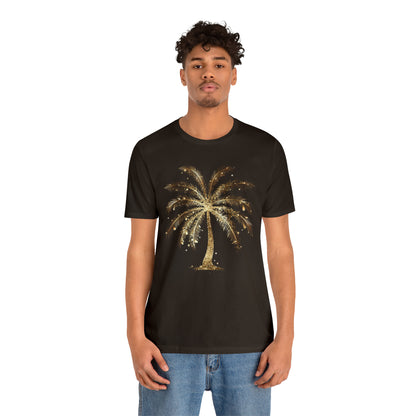 Gold Palm Tree t-shirt. perfect gift for beach or tropical lover.