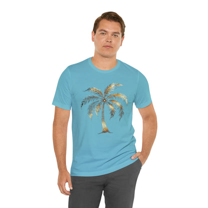 Golden Palm tree stylish elegant t-shirt. perfect gift for beach or island lover.