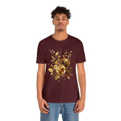 Enchanting Golden Flowers T-Shirt Line - Radiance Blossom Collection SRstudiosUS