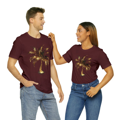 Golden Palm Tree stylish t-shirt. perfect gift for elegant tropical lover.