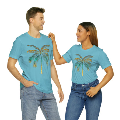 Golden palm tree stylish t-shirt. perfect gift for beach lover.