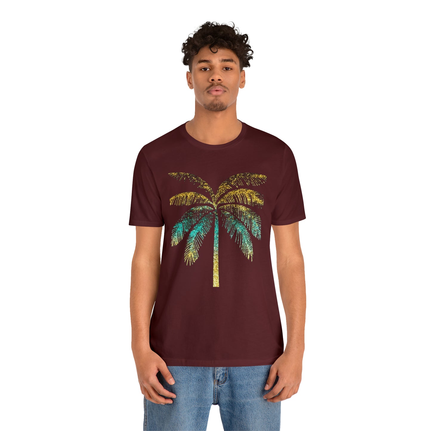 Golden palm tree stylish t-shirt. perfect gift for beach lover.