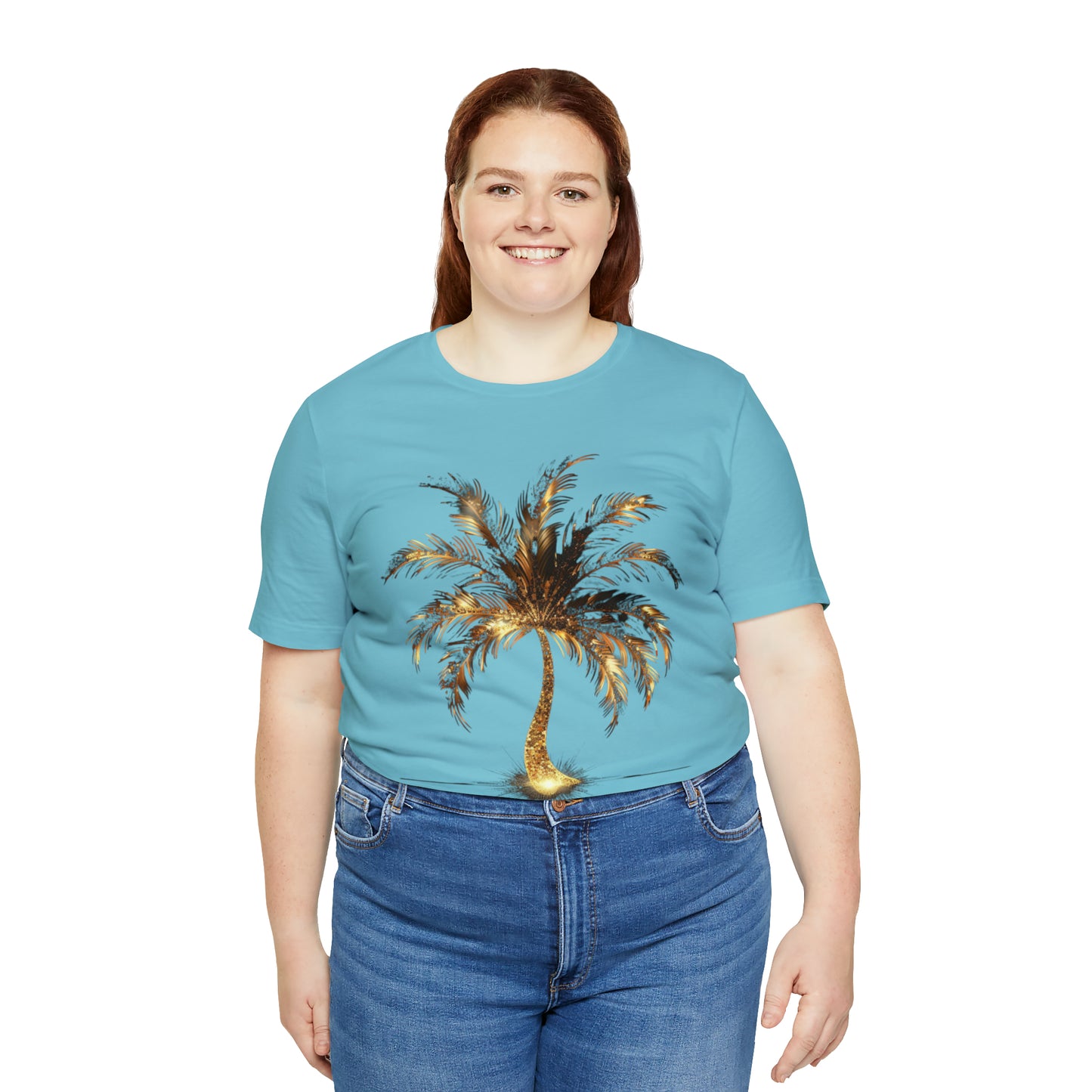 Golden Palm Tree stylish t-shirt. perfect gift for elegant tropical lover.