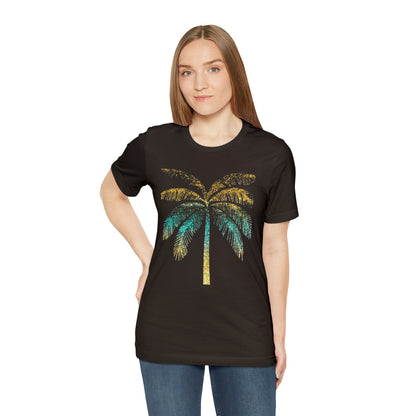 Golden palm tree stylish t-shirt. perfect gift for beach lover.