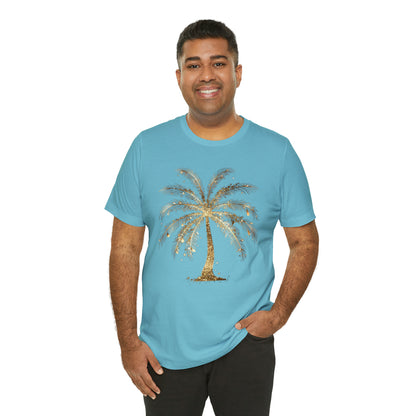 Gold Palm Tree t-shirt. perfect gift for beach or tropical lover.