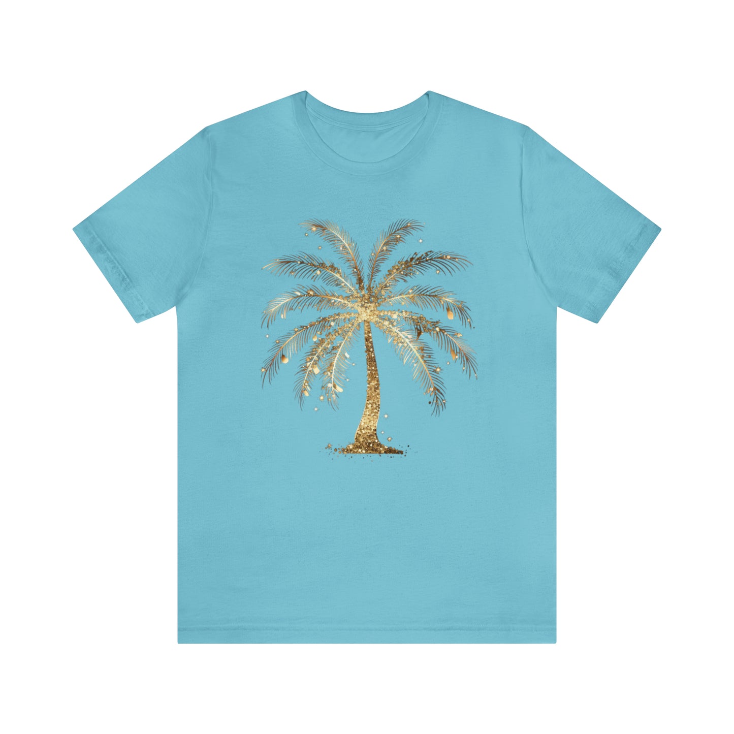 Gold Palm Tree t-shirt. perfect gift for beach or tropical lover.