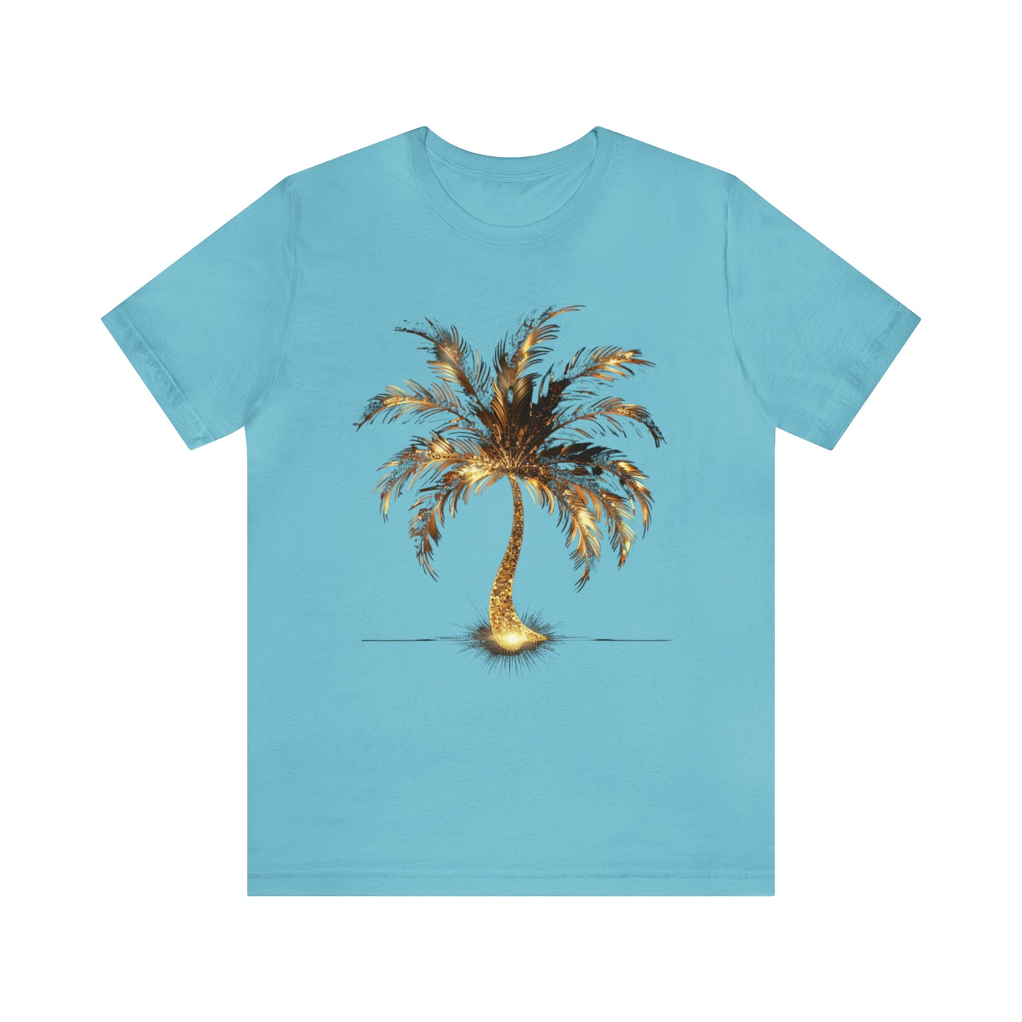 Golden Palm Tree stylish t-shirt. perfect gift for elegant tropical lover.