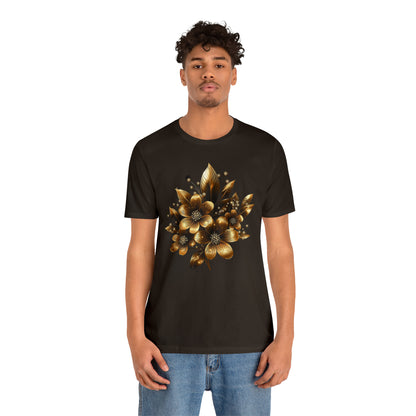 Enchanting Golden Flowers Radiance Blossom Collection. t shirt SRstudiosUS