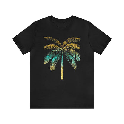 Golden palm tree stylish t-shirt. perfect gift for beach lover.