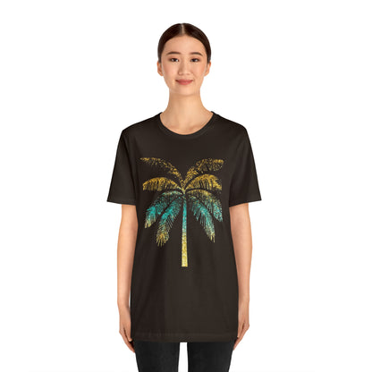 Golden palm tree stylish t-shirt. perfect gift for beach lover.