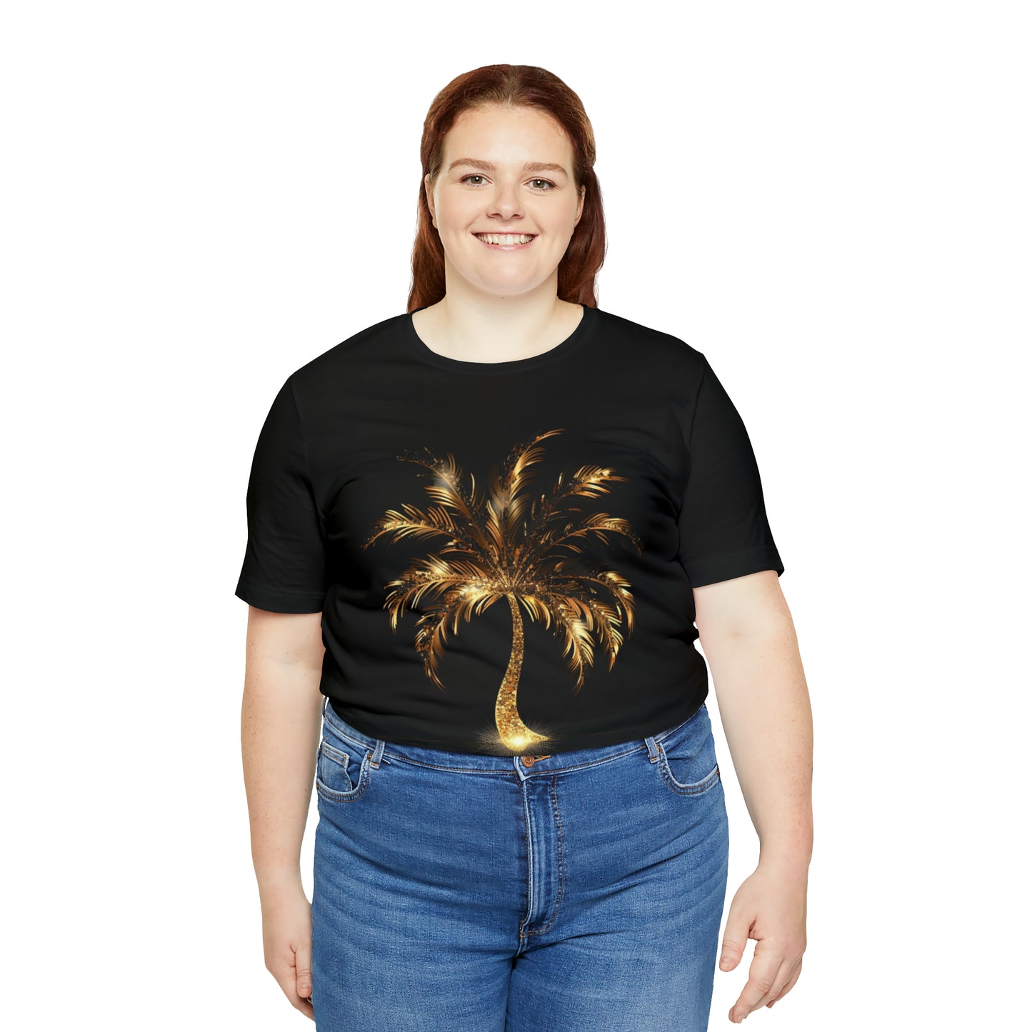 Golden Palm Tree stylish t-shirt. perfect gift for elegant tropical lover.