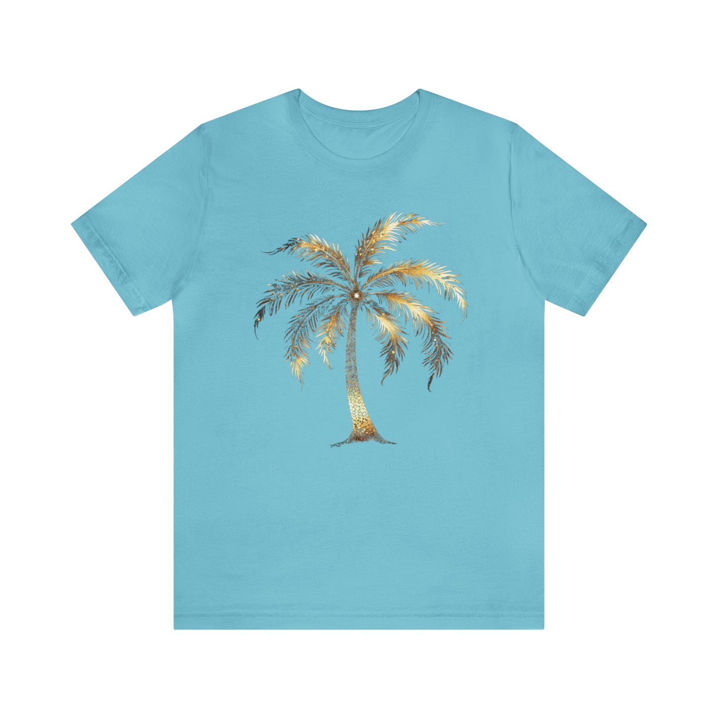 Golden Palm tree stylish elegant t-shirt. perfect gift for beach or island lover.