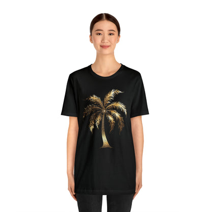 Golden Palm tree stylish elegant t-shirt. perfect gift for beach or island lover.