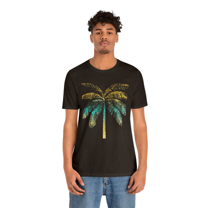 Golden palm tree stylish t-shirt. perfect gift for beach lover.