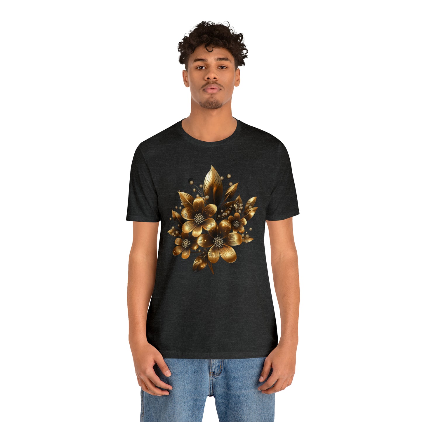 Enchanting Golden Flowers Radiance Blossom Collection. t shirt SRstudiosUS