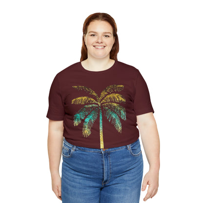 Golden palm tree stylish t-shirt. perfect gift for beach lover.