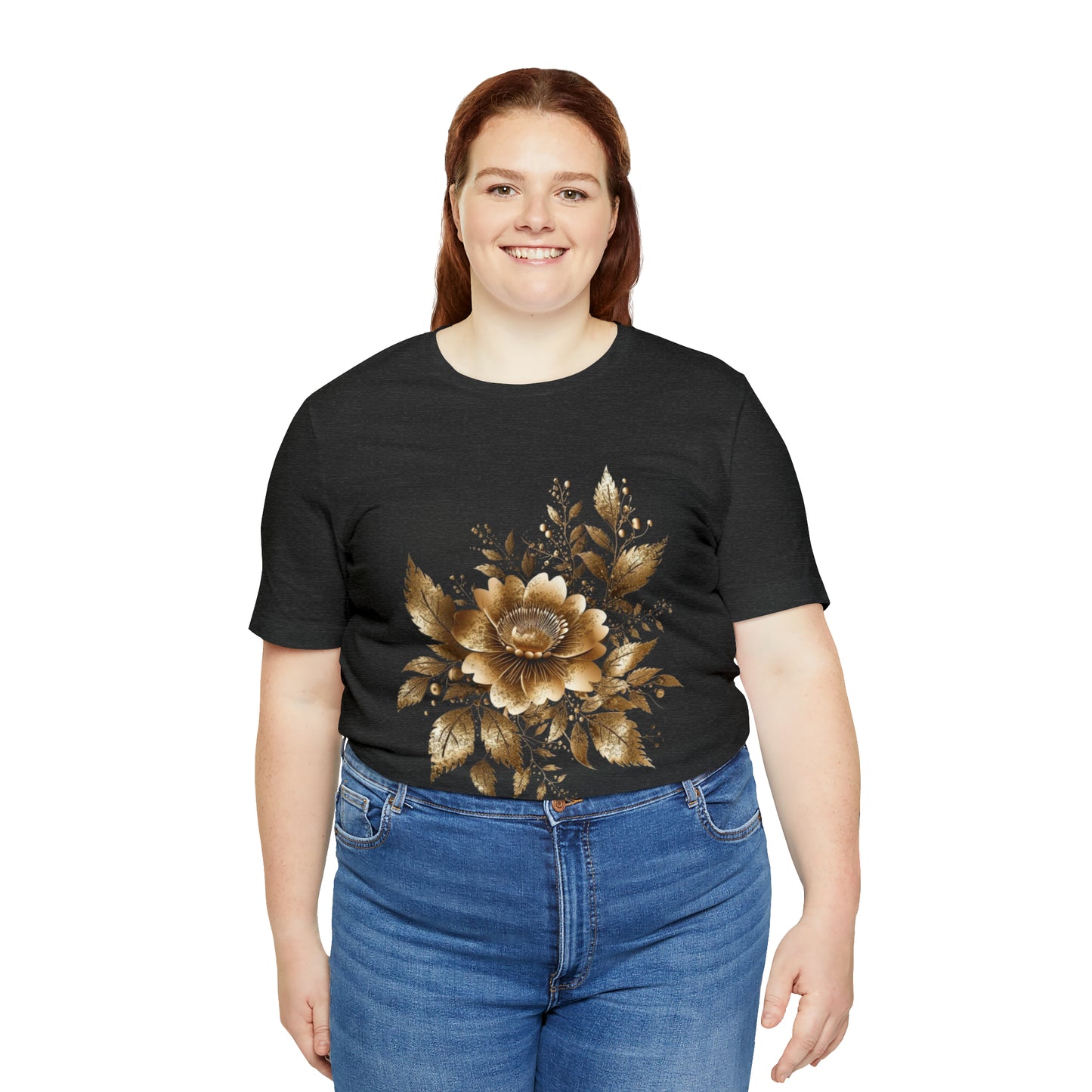 Enchanting Golden Flowers T-Shirt Line Radiance Blossom Collection SRstudiosUS