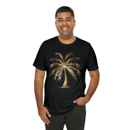 Gold Palm Tree t-shirt. perfect gift for beach or tropical lover.