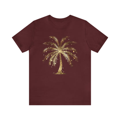 Gold Palm Tree t-shirt. perfect gift for beach or tropical lover.