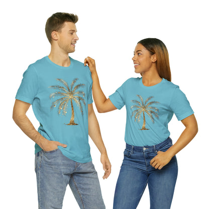 Gold Palm Tree t-shirt. perfect gift for beach or tropical lover.