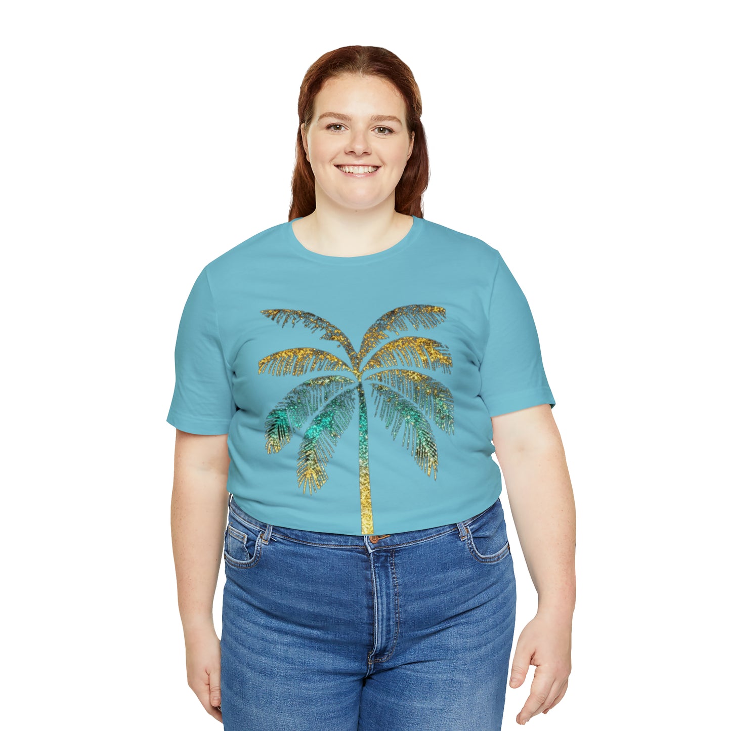 Golden palm tree stylish t-shirt. perfect gift for beach lover.