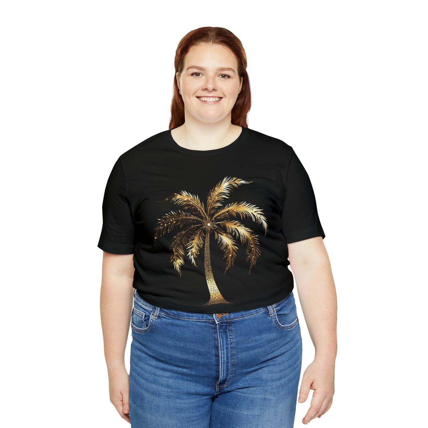 Golden Palm tree stylish elegant t-shirt. perfect gift for beach or island lover.