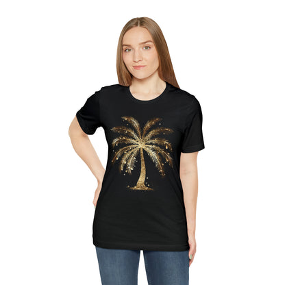 Gold Palm Tree t-shirt. perfect gift for beach or tropical lover.