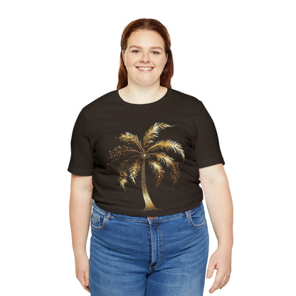 Golden Palm tree stylish elegant t-shirt. perfect gift for beach or island lover.