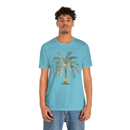 Gold Palm Tree t-shirt. perfect gift for beach or tropical lover.