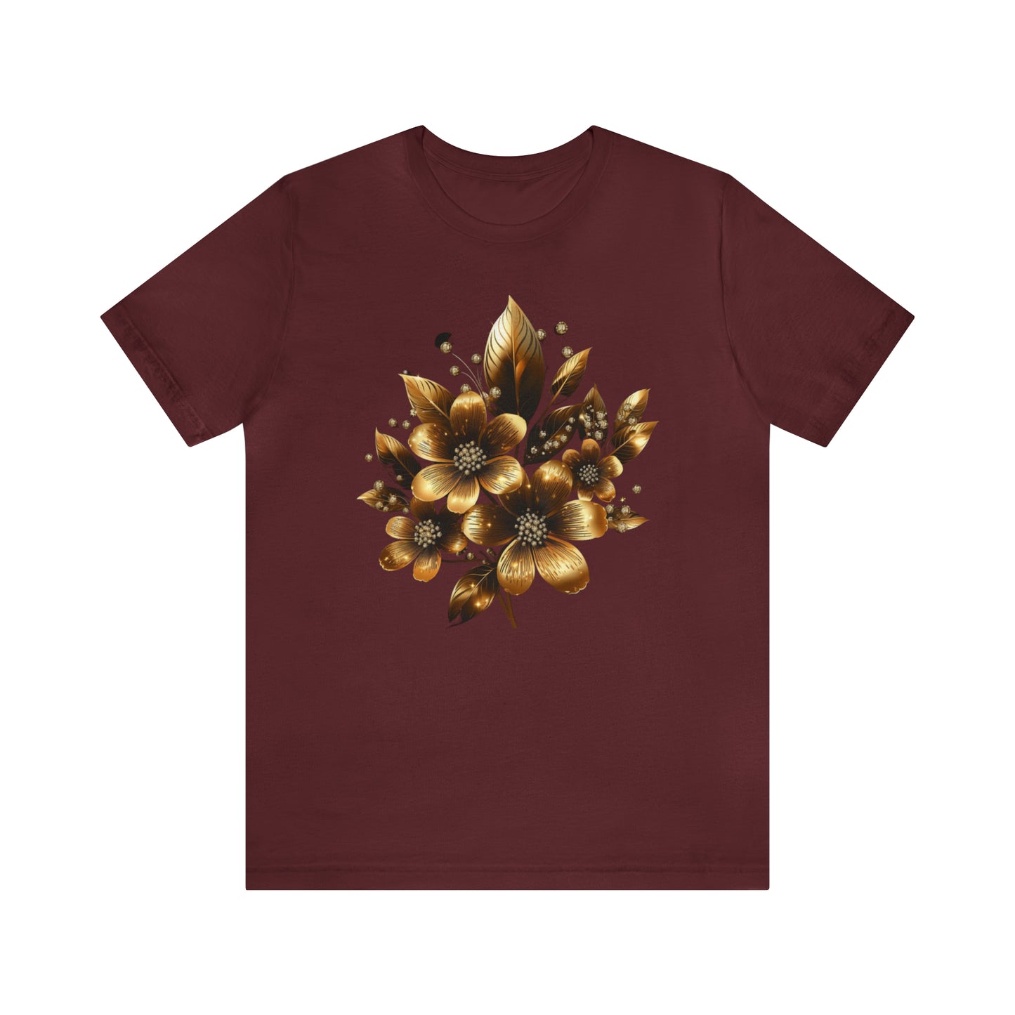 Enchanting Golden Flowers Radiance Blossom Collection. t shirt SRstudiosUS