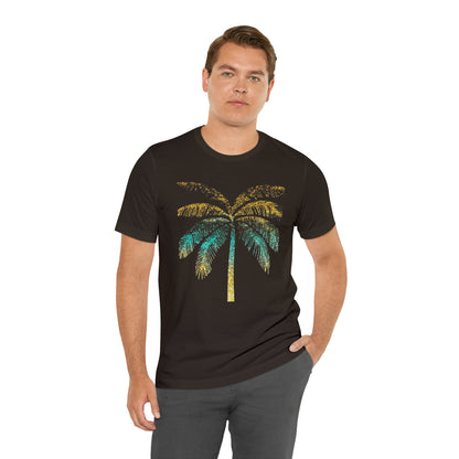 Golden palm tree stylish t-shirt. perfect gift for beach lover.