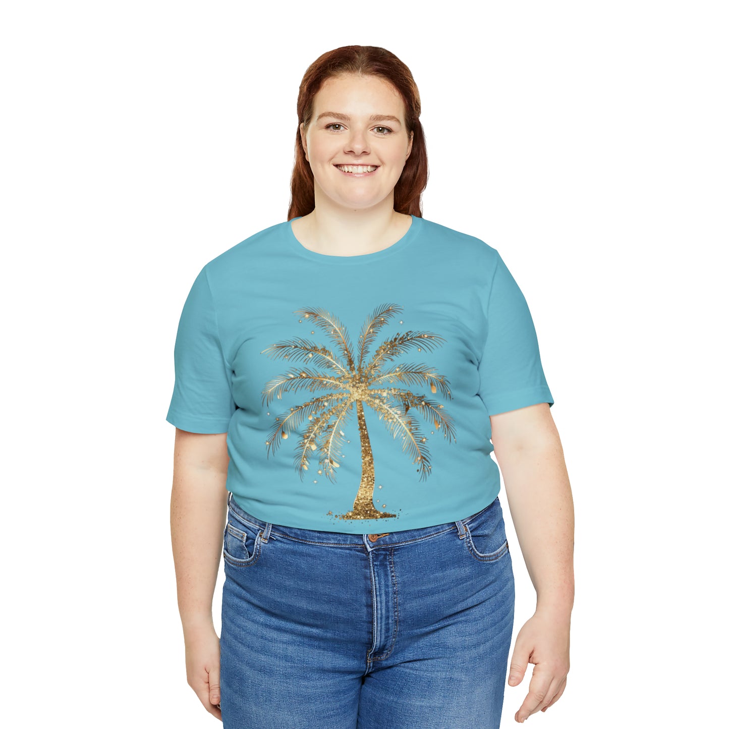 Gold Palm Tree t-shirt. perfect gift for beach or tropical lover.