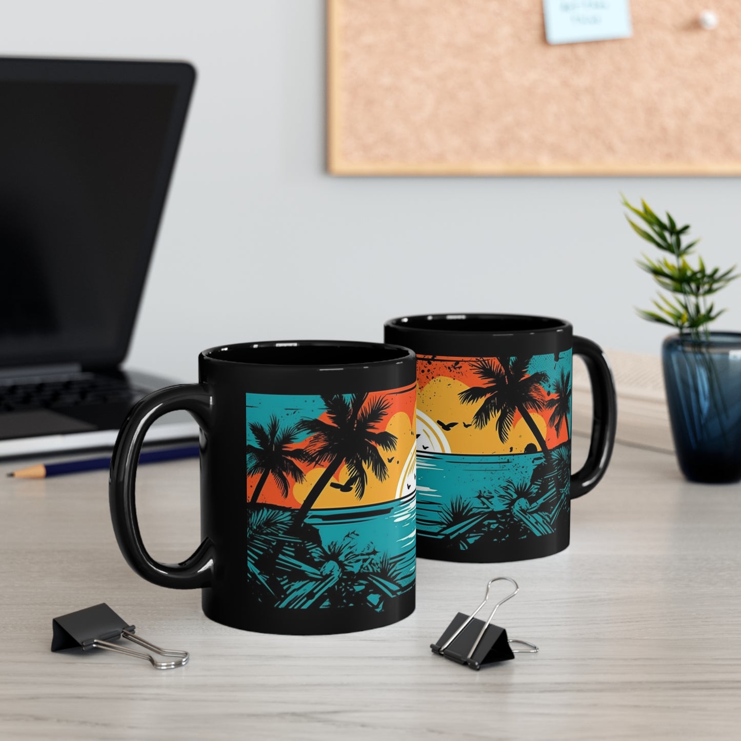 🌴☀️Tropical tiki Hawaiian guitar coffee cup perfect gift for anyone and everyone