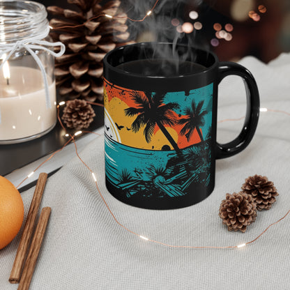 🌴☀️Tropical tiki Hawaiian guitar coffee cup perfect gift for anyone and everyone