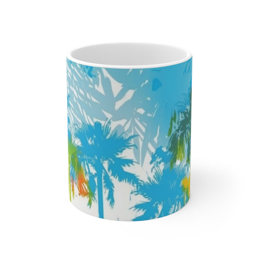 Tropical blue and green Ceramic Mug 11oz gifts for everyone.