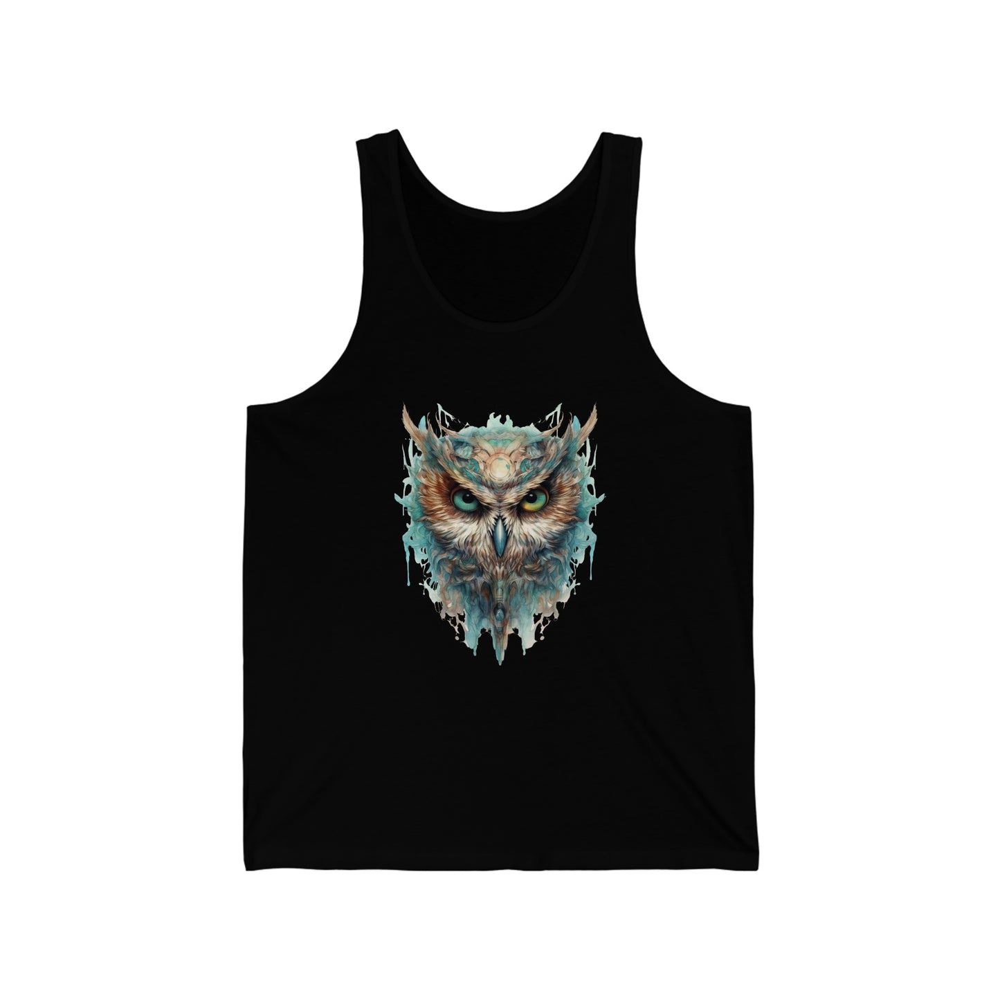 wise owl tropical color print tank top