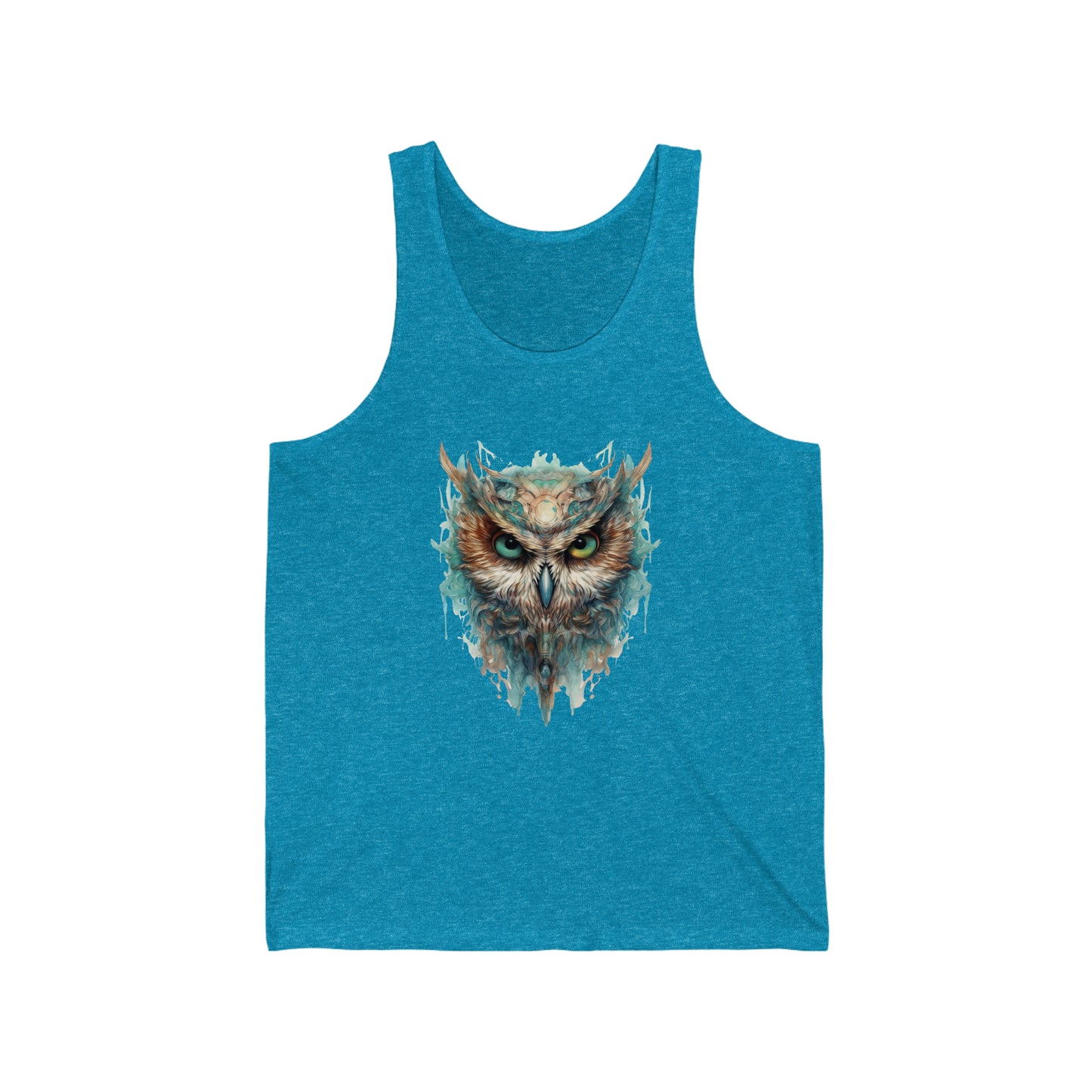 wise owl tropical color print tank top