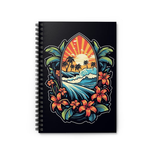 Surf style tiki Spiral Notebook - Ruled Line